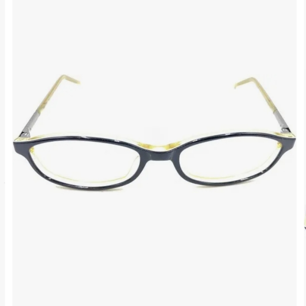 Gucci 130 GG2468 S2G Eyeglasses Black Yellow Oval Full Rim Frames. Made in Italy